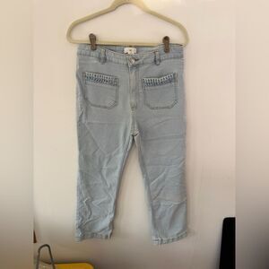 H&M Sky Blue Cropped Jeans for Women